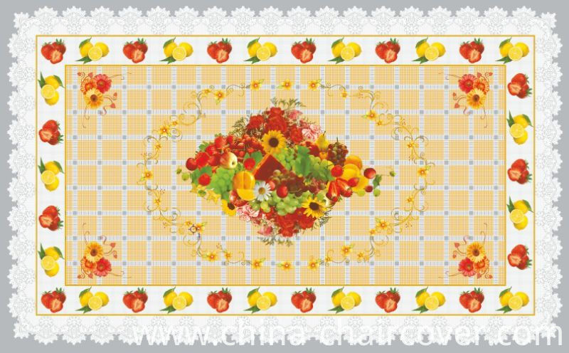 Hot Sale (TZ-0028) All in One Independent Design PVC Printed Transparent Tablecloth for Home/Party/Wedding